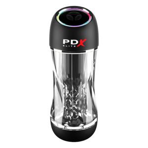 PDX ViewTube Pro - sací a vibrujúci masturbátor (čierny)