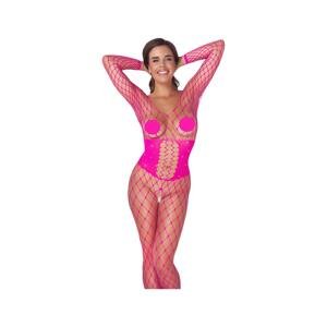 Cottelli - mesh catsuit (pink) - S-L