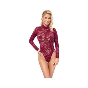 Cottelli - priesvitné čipkované body (bordové)