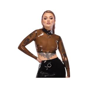 LATEX - priesvitný latexový top (priesvitno-čierny) - S-L