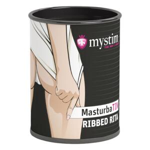 Mystim MasturbaTIN Rita - rebrovaný masturbátor (biely)