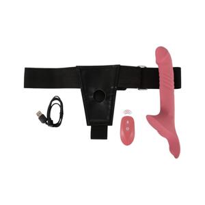 You2Toys - súprava popruhov s vibrátorom (čierno-fialová)