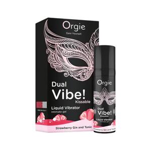 Orgie Dual Vibe - unisex tekutý vibrátor - Jahoda - Gin Tonic (15 ml)