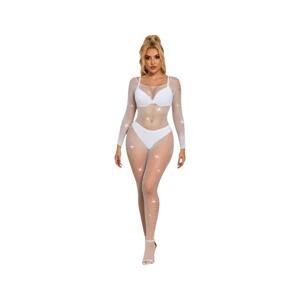 Subblime 952396 - trblietavý overal s kamienkami - (biela) - S-L