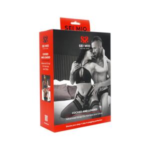 Sei Mio - čierny strap-on dildo s postrojom, 15 cm