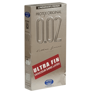 Protex Single: Original 0.02 Ultime Finesse, 6 latex free condoms