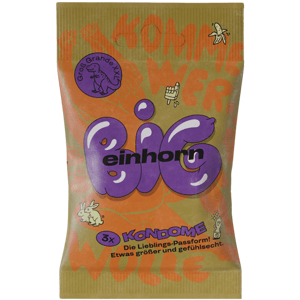 Einhorn Condoms: BIG, 3 large vegan condoms in the chips bag