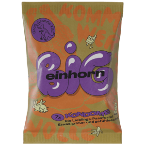 Einhorn Condoms: BIG, 7 large vegan condoms in the chips bag