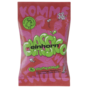 Einhorn Condoms: CLASSICO, 3 vegan condoms in the chips bag