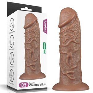 10,5'' Realistické chubby dildo hnedé