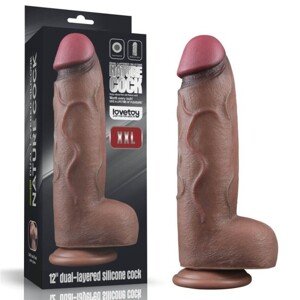 12'' Dvojvrstvový silikónový penis XXL