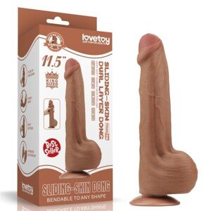 11,5'' Kráľovský veľkostný dvojvrstvový dildo hnedej farby