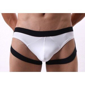 Biele slipy s opaskami Oliveres, XL