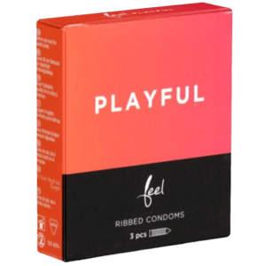 Feel «Playful» condoms with intense ribs - stimulating for HIM 3 pcs