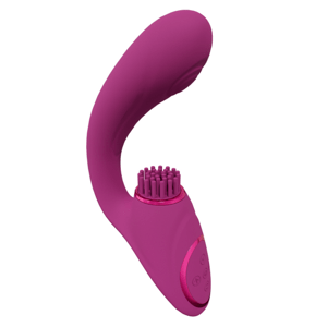 Gen - Triple Motor G-Spot Vibrátor s pulznou vlnou a vibračními štetinkami - Ružový